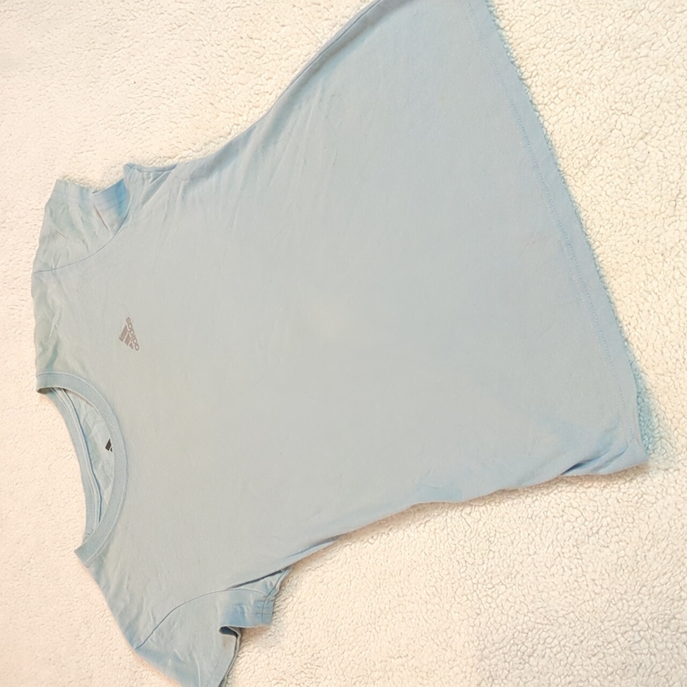 Y2K Vintage Adidas Light Blue Tee with Logo - Picture 5 of 5